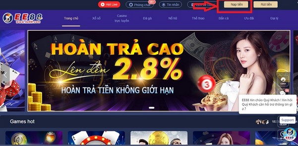 EE88 - Hoàn trả cược cực cao